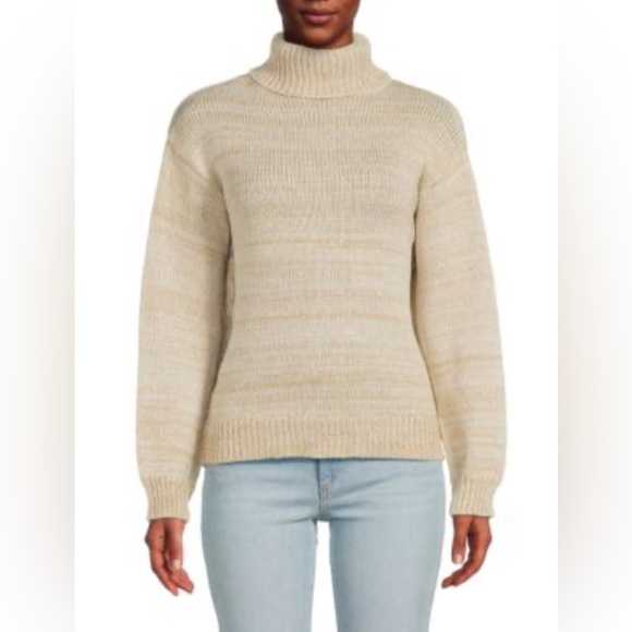 Joe's Jeans Sweaters - JOE'S JEANS Gold and Cream Knit Turtleneck Long Sleeve Sweater Size Large NWOT